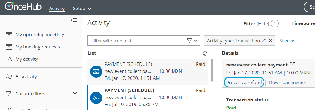 Figure 1: Issuing a manual refund