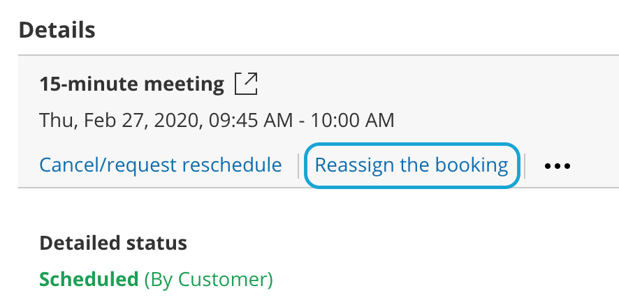 Figure 1: Reassign the booking