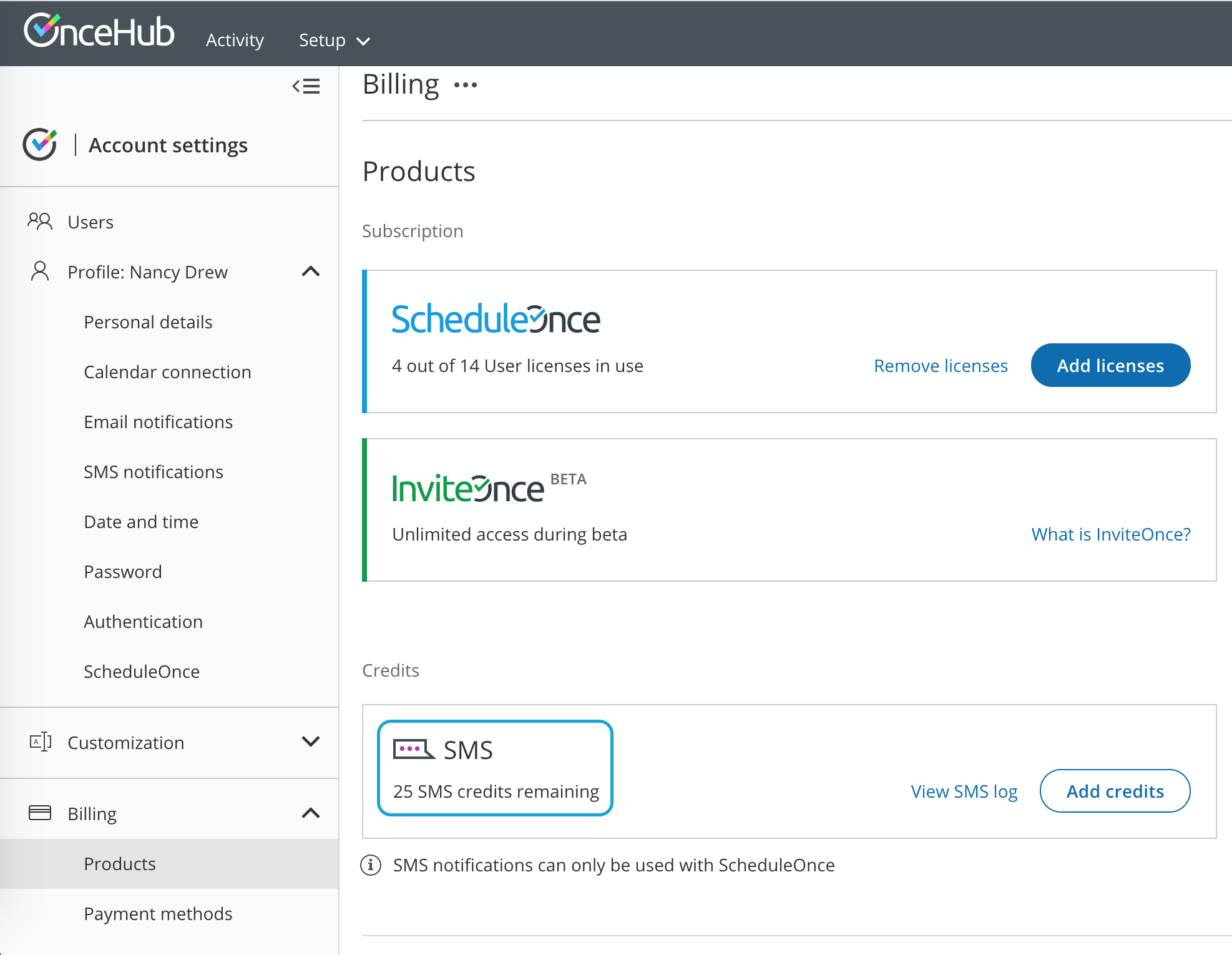 Figure 1: SMS Credits